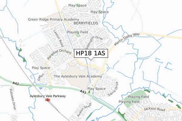 HP18 1AS map - small scale - OS Open Zoomstack (Ordnance Survey)