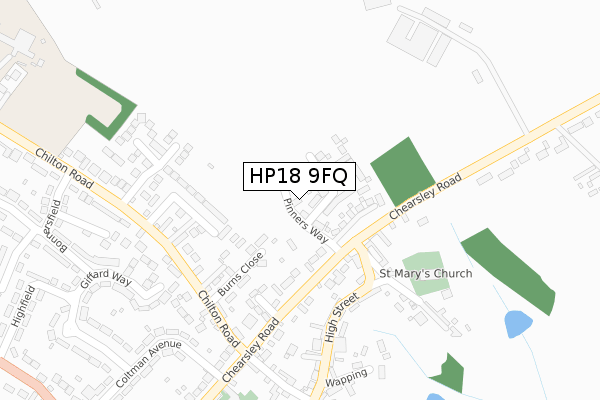 HP18 9FQ map - large scale - OS Open Zoomstack (Ordnance Survey) HP18 9FQ map - large scale - OS Open Zoomstack (Ordnance Survey)