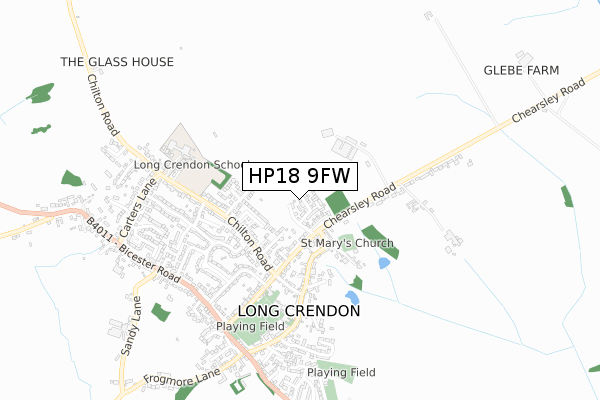 HP18 9FW map - small scale - OS Open Zoomstack (Ordnance Survey)