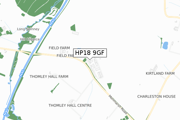 HP18 9GF map - small scale - OS Open Zoomstack (Ordnance Survey)