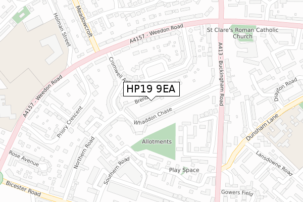 HP19 9EA map - large scale - OS Open Zoomstack (Ordnance Survey) HP19 9EA map - large scale - OS Open Zoomstack (Ordnance Survey)