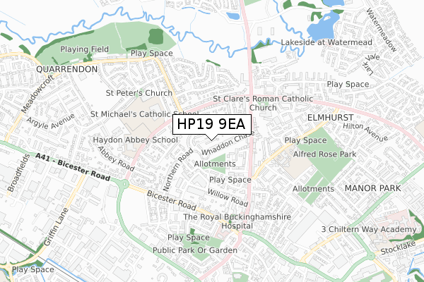 HP19 9EA map - small scale - OS Open Zoomstack (Ordnance Survey) HP19 9EA map - small scale - OS Open Zoomstack (Ordnance Survey)