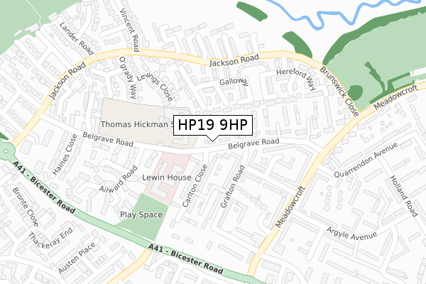 HP19 9HP map - large scale - OS Open Zoomstack (Ordnance Survey)