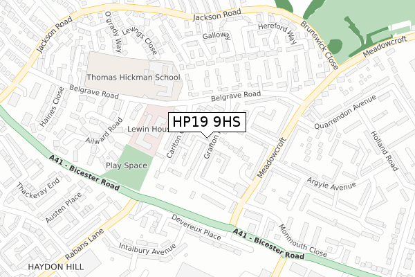 HP19 9HS map - large scale - OS Open Zoomstack (Ordnance Survey)