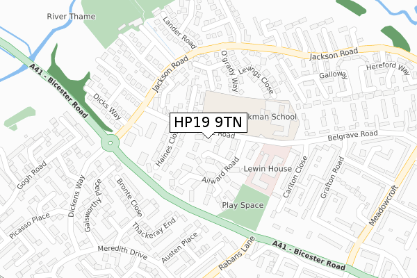 HP19 9TN map - large scale - OS Open Zoomstack (Ordnance Survey)