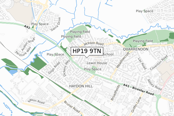 HP19 9TN map - small scale - OS Open Zoomstack (Ordnance Survey)