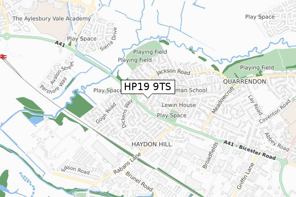 HP19 9TS map - small scale - OS Open Zoomstack (Ordnance Survey)