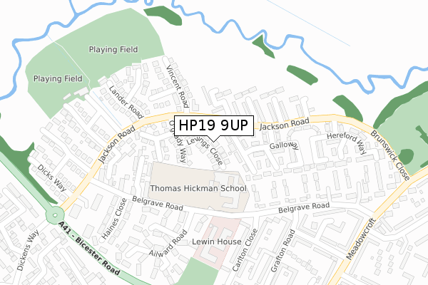 HP19 9UP map - large scale - OS Open Zoomstack (Ordnance Survey)