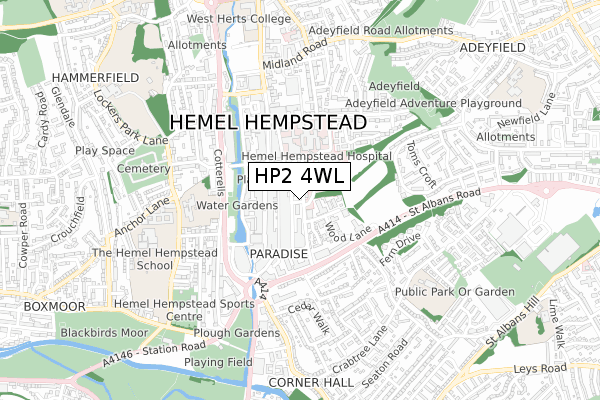 HP2 4WL map - small scale - OS Open Zoomstack (Ordnance Survey) HP2 4WL map - small scale - OS Open Zoomstack (Ordnance Survey)