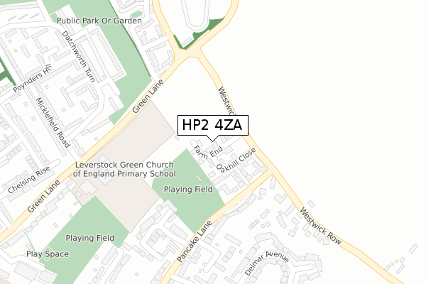 HP2 4ZA map - large scale - OS Open Zoomstack (Ordnance Survey)