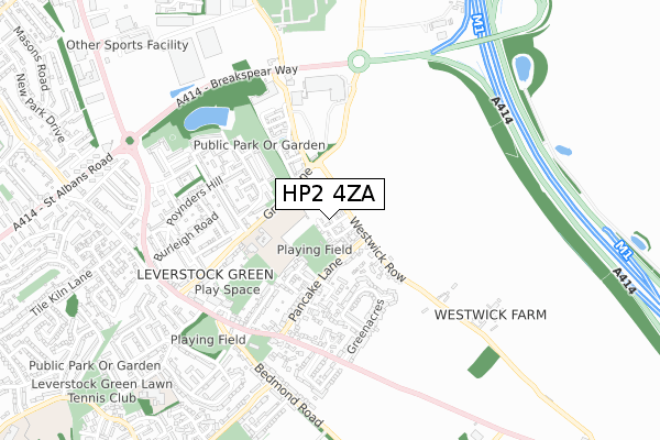 HP2 4ZA map - small scale - OS Open Zoomstack (Ordnance Survey)