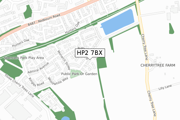 HP2 7BX map - large scale - OS Open Zoomstack (Ordnance Survey)