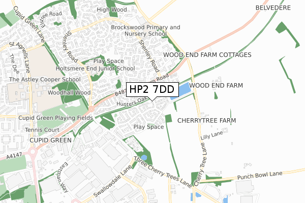 HP2 7DD map - small scale - OS Open Zoomstack (Ordnance Survey)