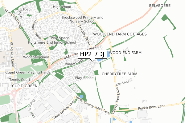 HP2 7DJ map - small scale - OS Open Zoomstack (Ordnance Survey)