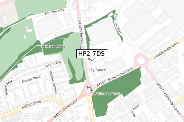 HP2 7DS map - large scale - OS Open Zoomstack (Ordnance Survey)