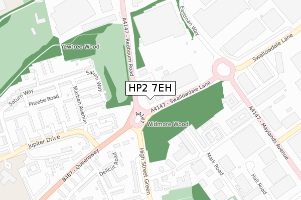 HP2 7EH map - large scale - OS Open Zoomstack (Ordnance Survey)