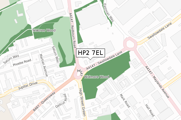 HP2 7EL map - large scale - OS Open Zoomstack (Ordnance Survey)