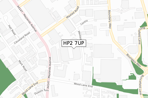 HP2 7UP map - large scale - OS Open Zoomstack (Ordnance Survey)