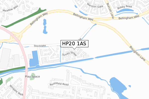 HP20 1AS map - large scale - OS Open Zoomstack (Ordnance Survey)