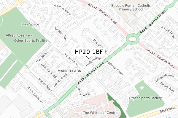 HP20 1BF map - large scale - OS Open Zoomstack (Ordnance Survey)