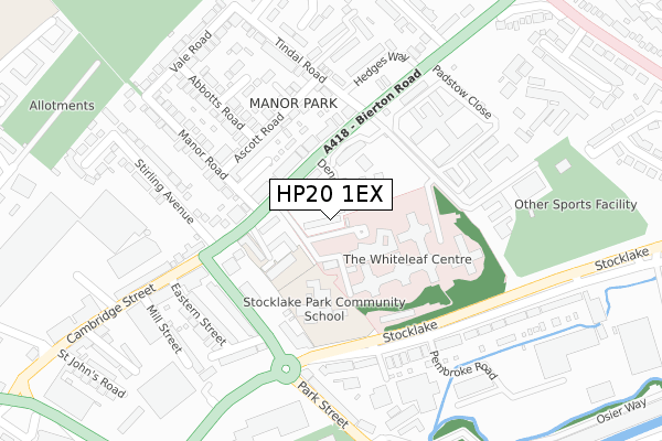 HP20 1EX map - large scale - OS Open Zoomstack (Ordnance Survey)