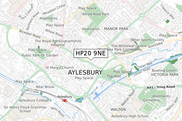 HP20 9NE map - small scale - OS Open Zoomstack (Ordnance Survey)