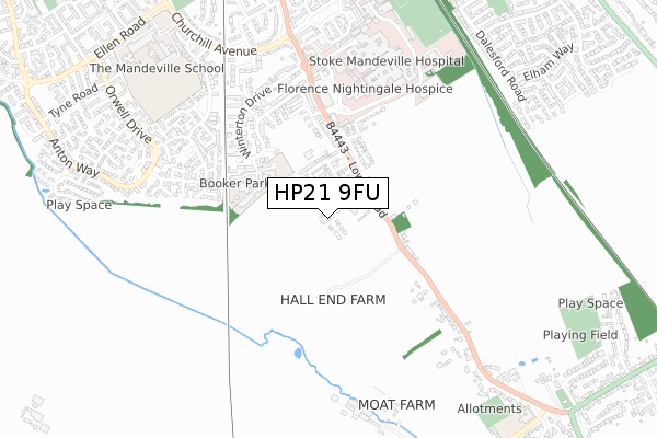 HP21 9FU map - small scale - OS Open Zoomstack (Ordnance Survey)