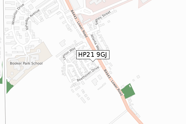 HP21 9GJ map - large scale - OS Open Zoomstack (Ordnance Survey)