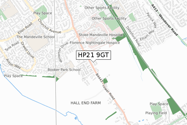 HP21 9GT map - small scale - OS Open Zoomstack (Ordnance Survey) HP21 9GT map - small scale - OS Open Zoomstack (Ordnance Survey)