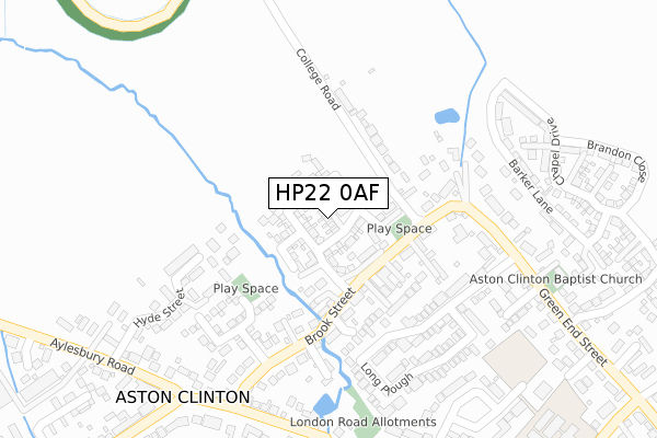 HP22 0AF map - large scale - OS Open Zoomstack (Ordnance Survey)