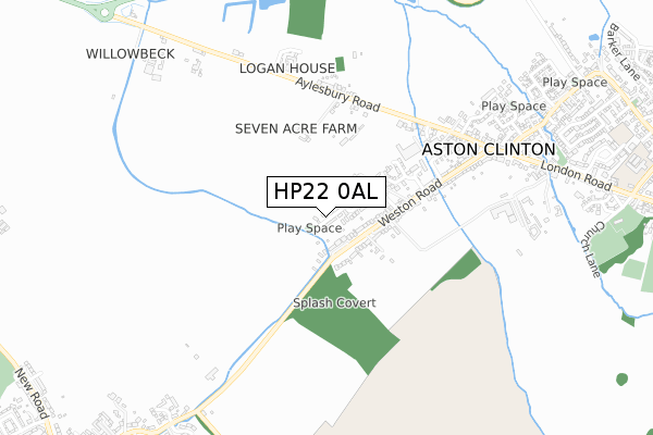 HP22 0AL map - small scale - OS Open Zoomstack (Ordnance Survey)