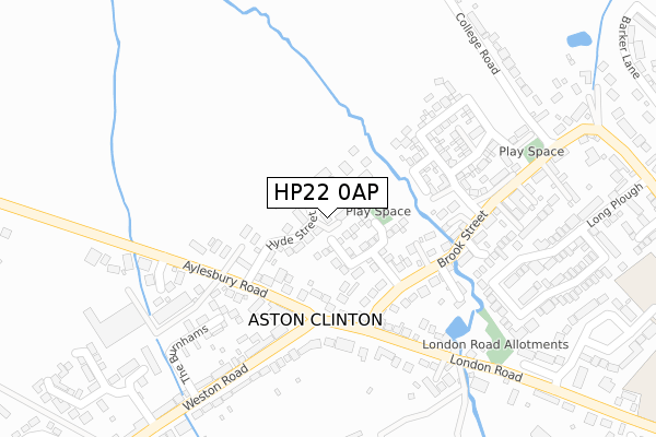 HP22 0AP map - large scale - OS Open Zoomstack (Ordnance Survey)