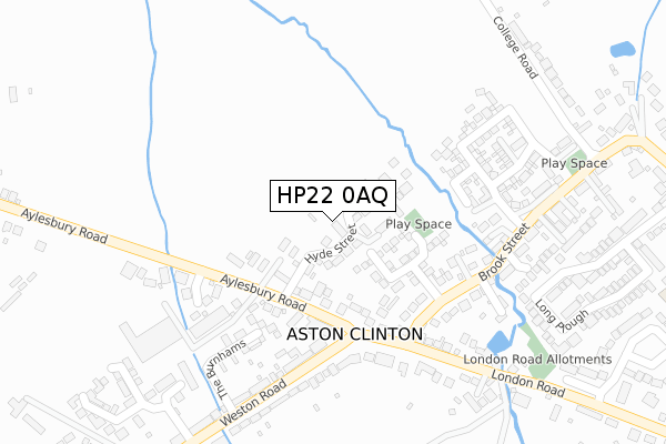 HP22 0AQ map - large scale - OS Open Zoomstack (Ordnance Survey)