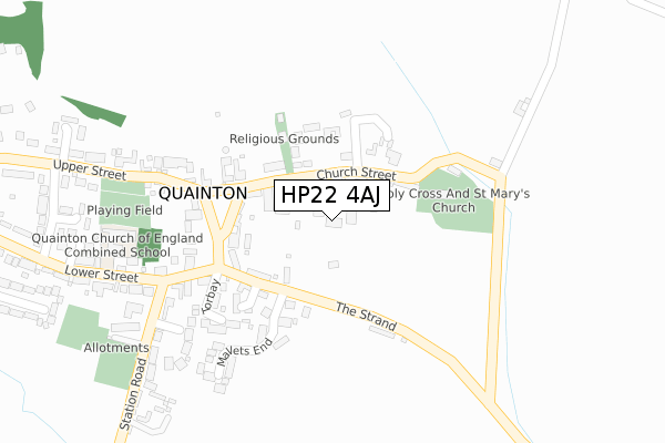 HP22 4AJ map - large scale - OS Open Zoomstack (Ordnance Survey)