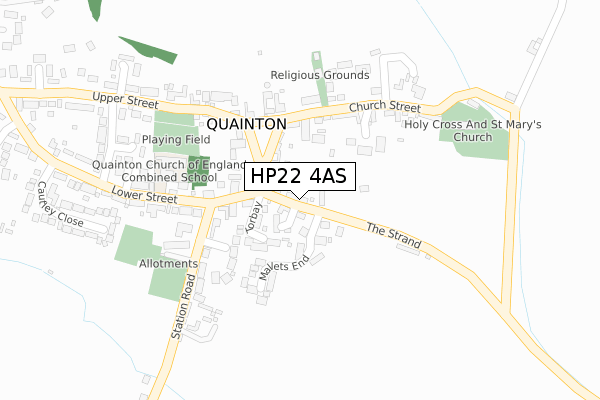 HP22 4AS map - large scale - OS Open Zoomstack (Ordnance Survey)