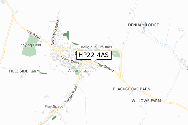 HP22 4AS map - small scale - OS Open Zoomstack (Ordnance Survey)