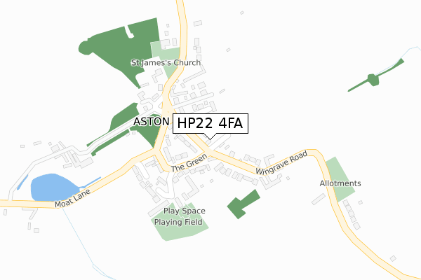 HP22 4FA map - large scale - OS Open Zoomstack (Ordnance Survey)