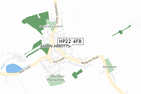 HP22 4FB map - large scale - OS Open Zoomstack (Ordnance Survey)