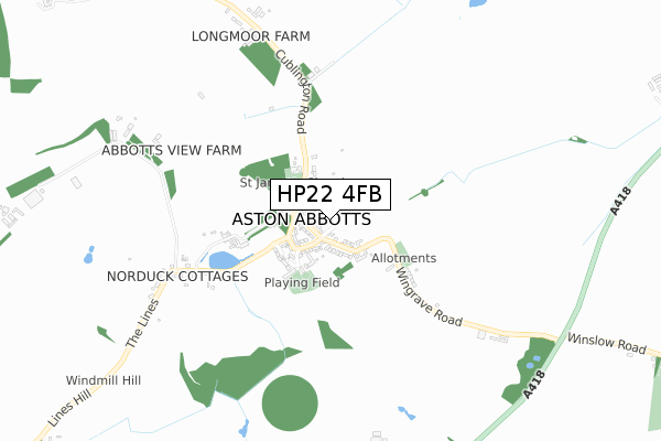 HP22 4FB map - small scale - OS Open Zoomstack (Ordnance Survey)