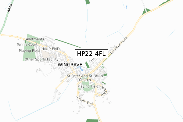 HP22 4FL map - small scale - OS Open Zoomstack (Ordnance Survey)