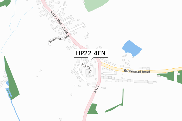 HP22 4FN map - large scale - OS Open Zoomstack (Ordnance Survey)