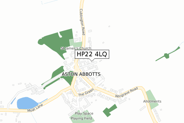 HP22 4LQ map - large scale - OS Open Zoomstack (Ordnance Survey)