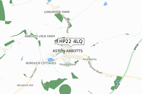 HP22 4LQ map - small scale - OS Open Zoomstack (Ordnance Survey)