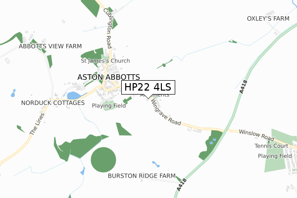 HP22 4LS map - small scale - OS Open Zoomstack (Ordnance Survey)