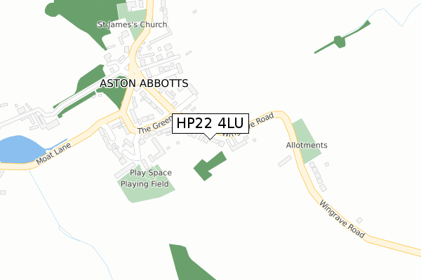 HP22 4LU map - large scale - OS Open Zoomstack (Ordnance Survey)