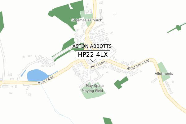 HP22 4LX map - large scale - OS Open Zoomstack (Ordnance Survey)