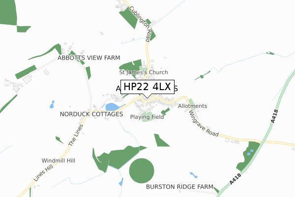 HP22 4LX map - small scale - OS Open Zoomstack (Ordnance Survey)