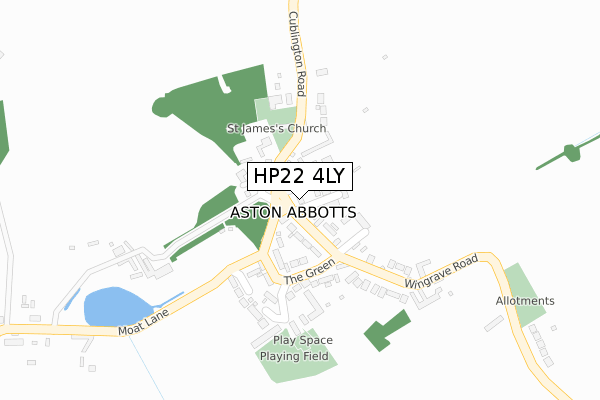 HP22 4LY map - large scale - OS Open Zoomstack (Ordnance Survey)