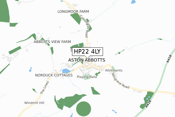 HP22 4LY map - small scale - OS Open Zoomstack (Ordnance Survey)