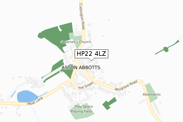 HP22 4LZ map - large scale - OS Open Zoomstack (Ordnance Survey)